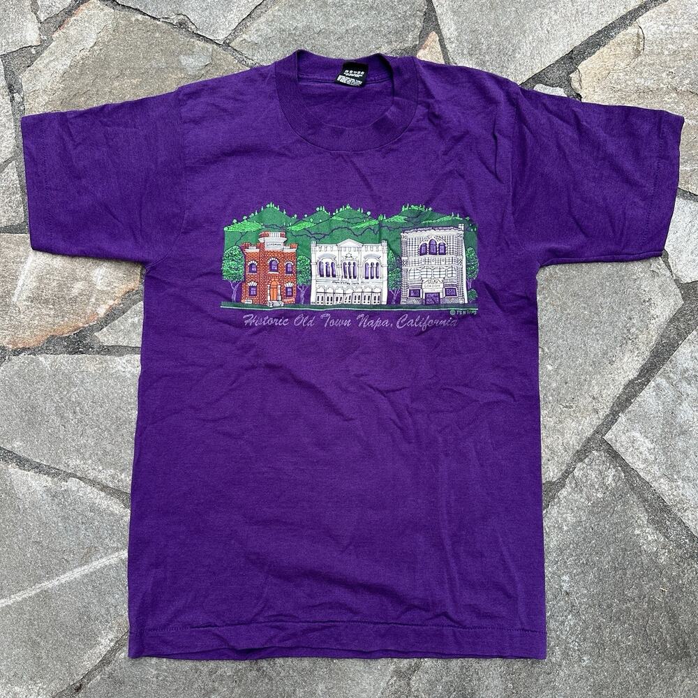 Vintage Shirt Medium Purple Single StitchCalifornia Napa Souvenir Travel City